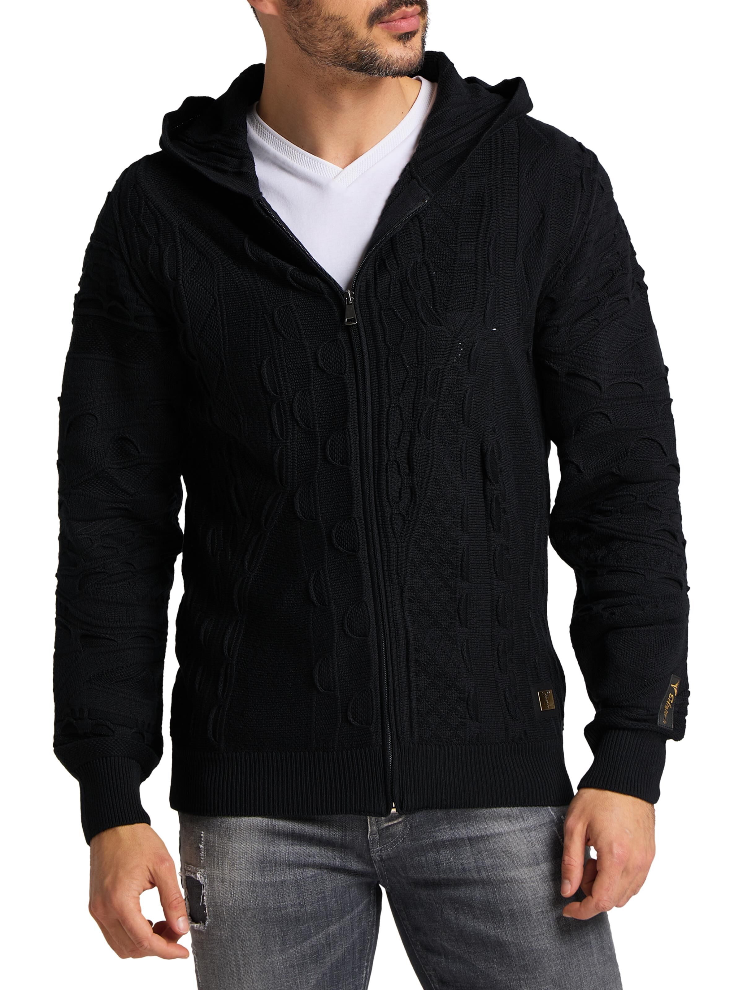  Unifarbene EDIZIONE Strickjacke mit Kapuze