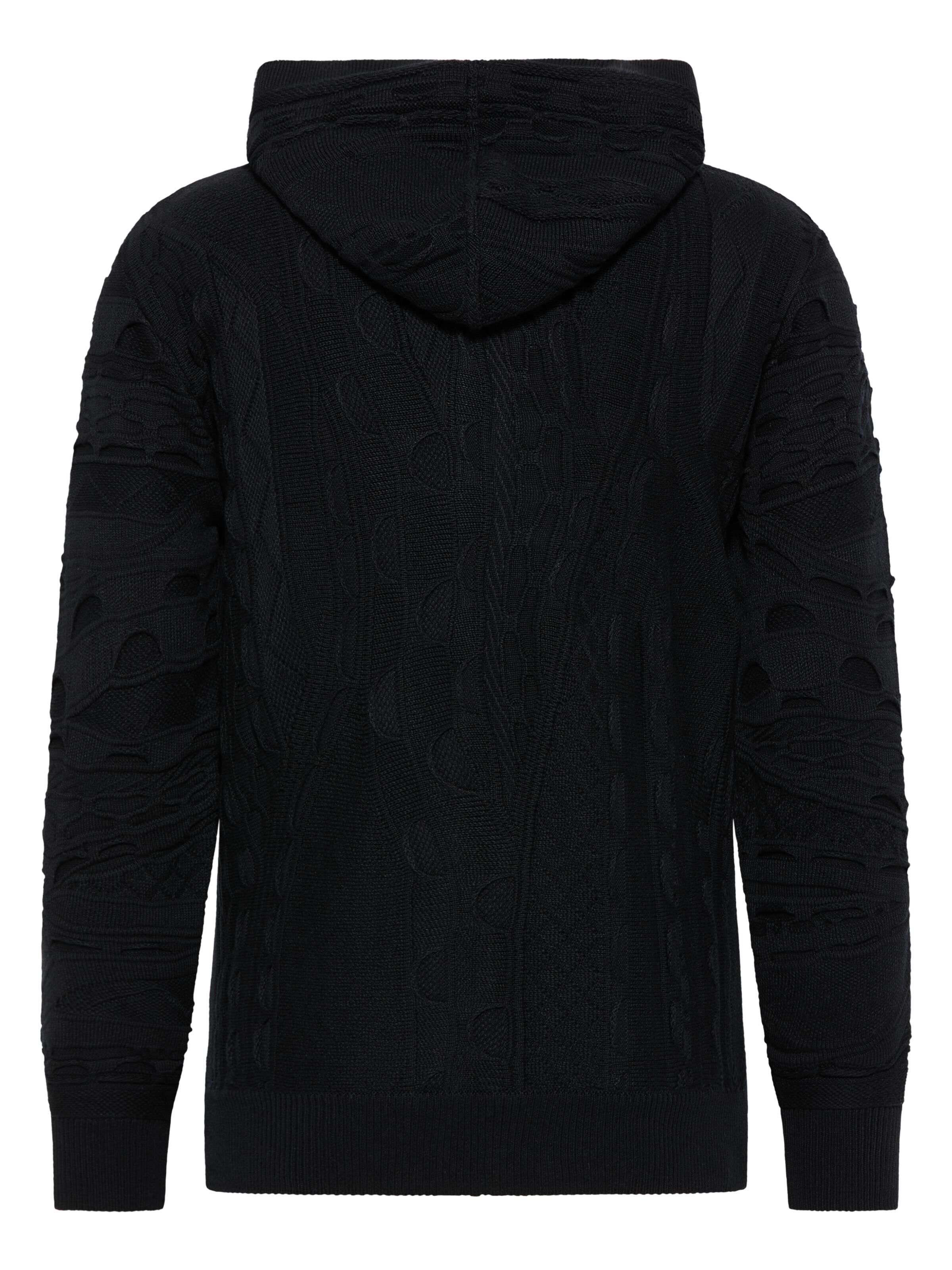 Unifarbene EDIZIONE Strickjacke mit Kapuze