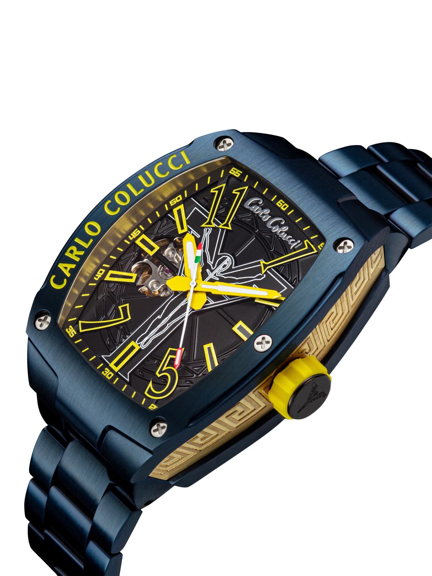 Stainless steel watch with folding clasp | Blue | CC-100-2-101