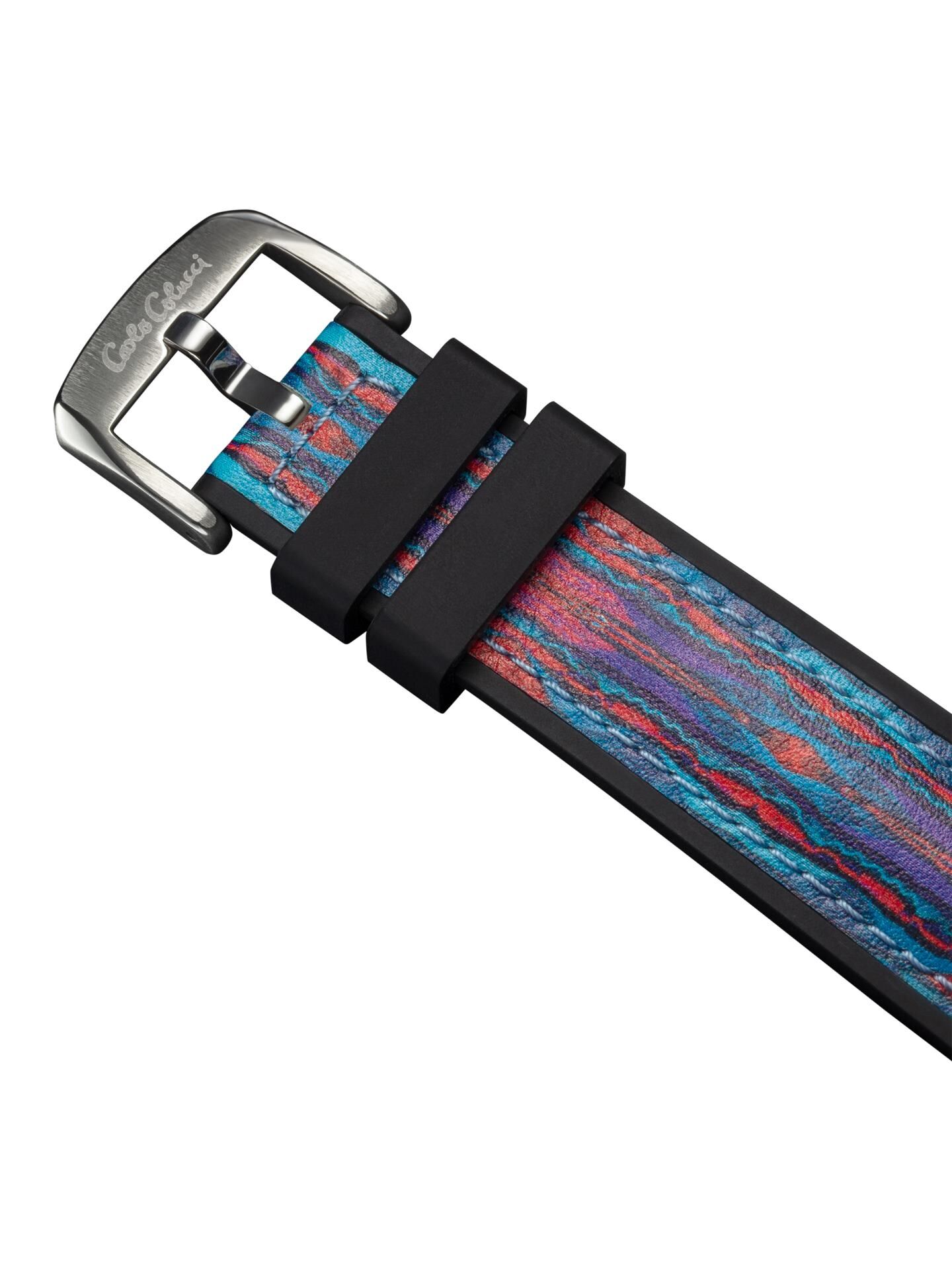 Runde Edelstahluhr mit Silikonarmband