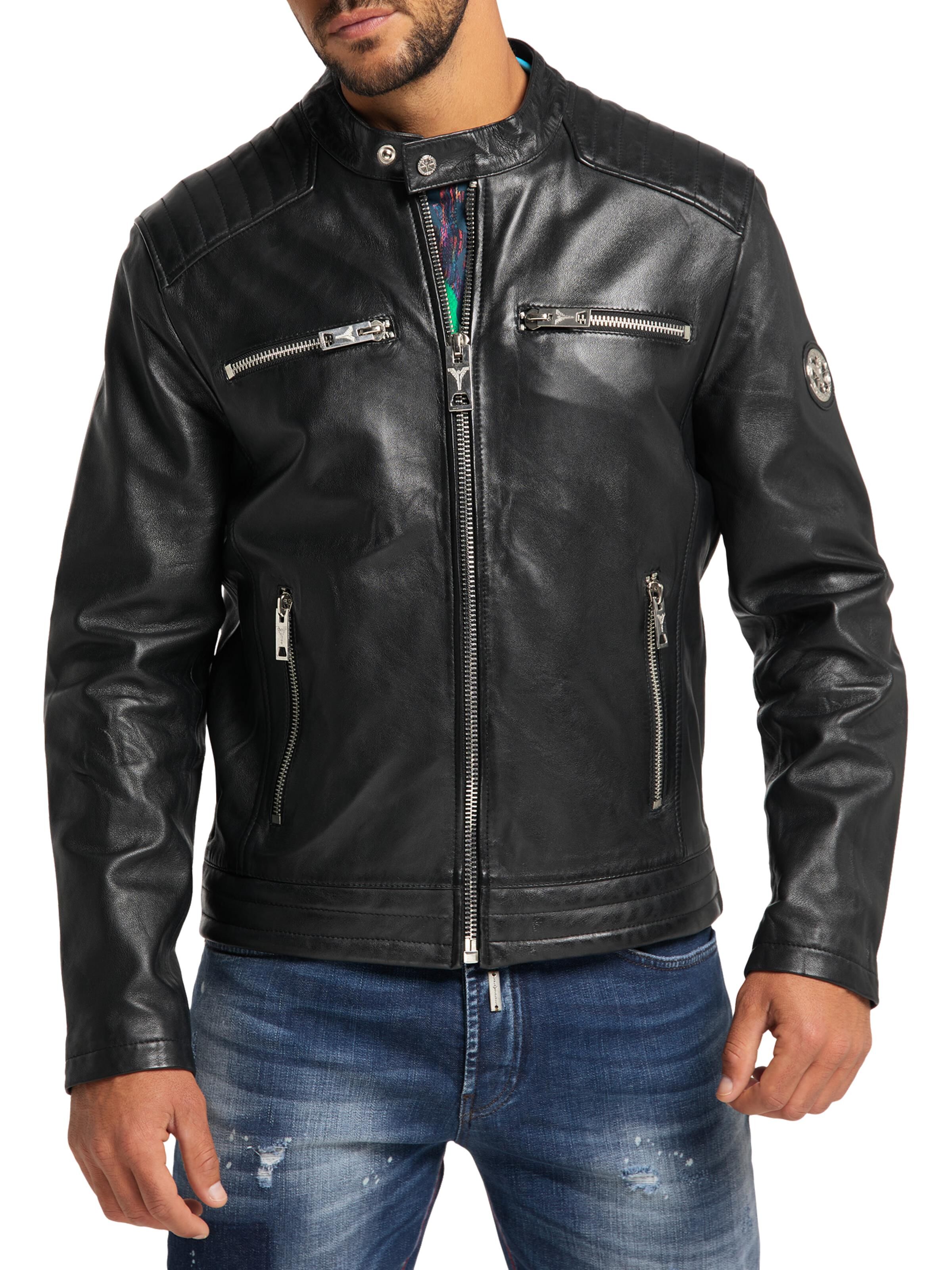 Herren Lederjacke mit Rückprint