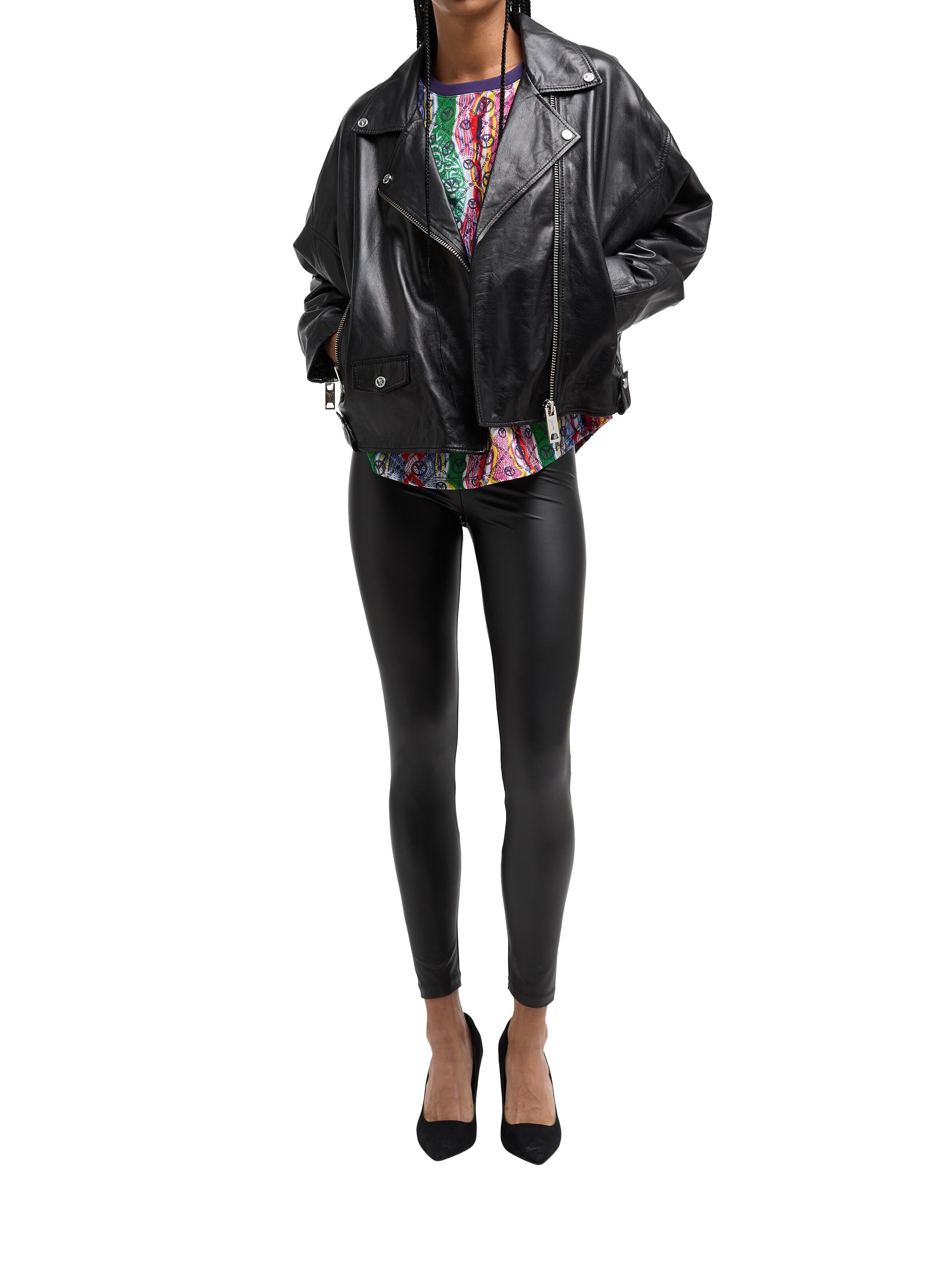 Oversize Biker Lederjacke