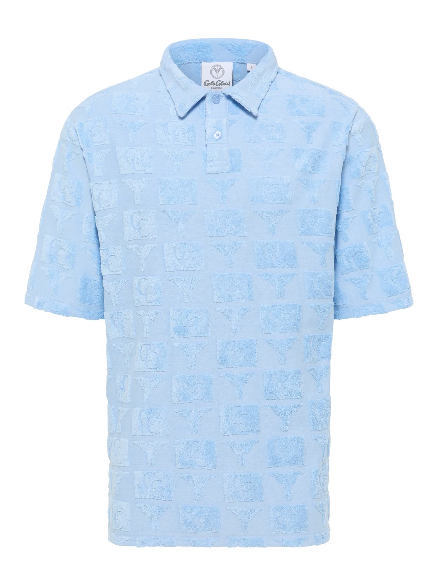 Oversize Poloshirt mit Frotteeinsätzen