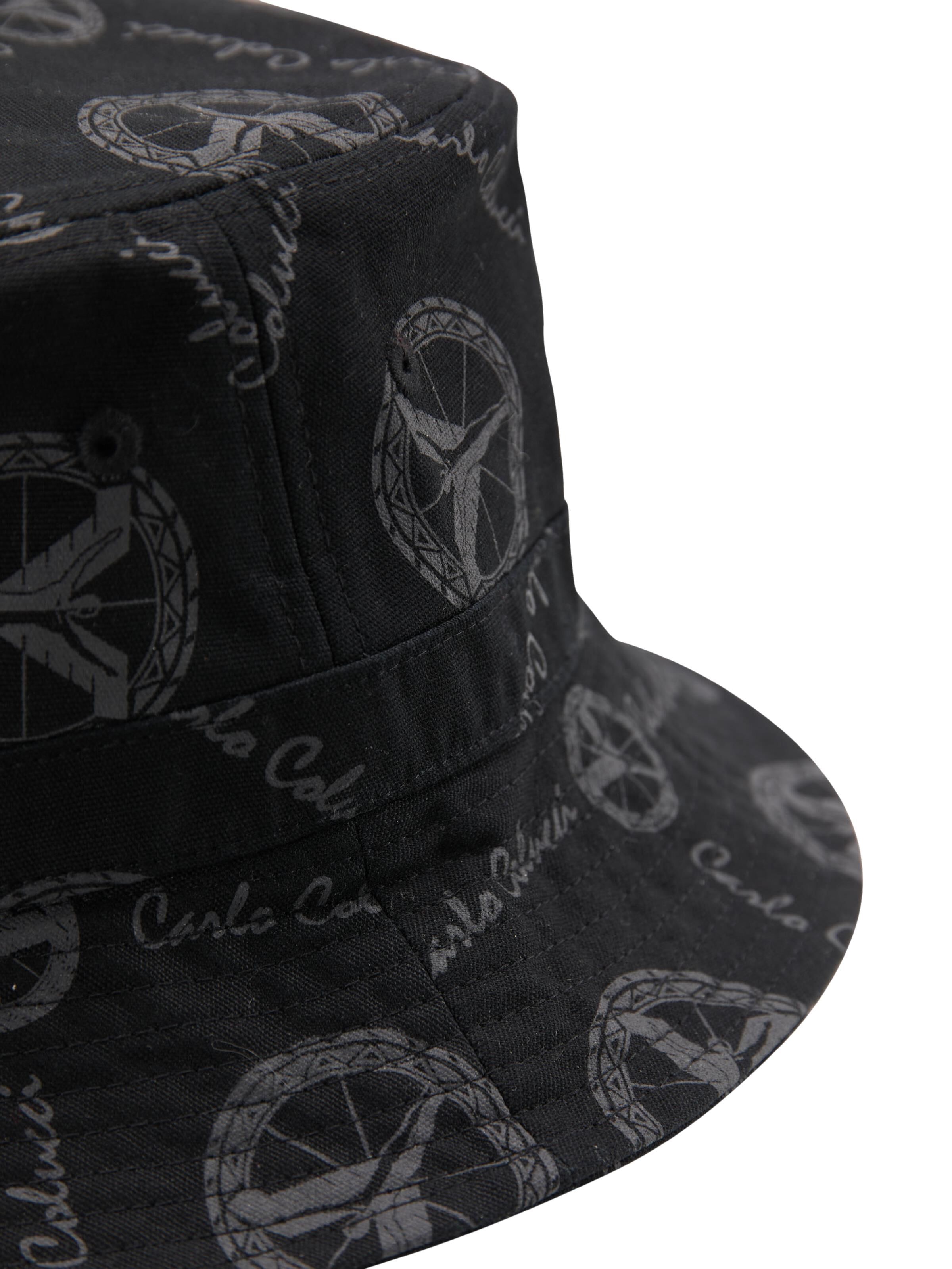 Fischerhut mit grauem Monogram