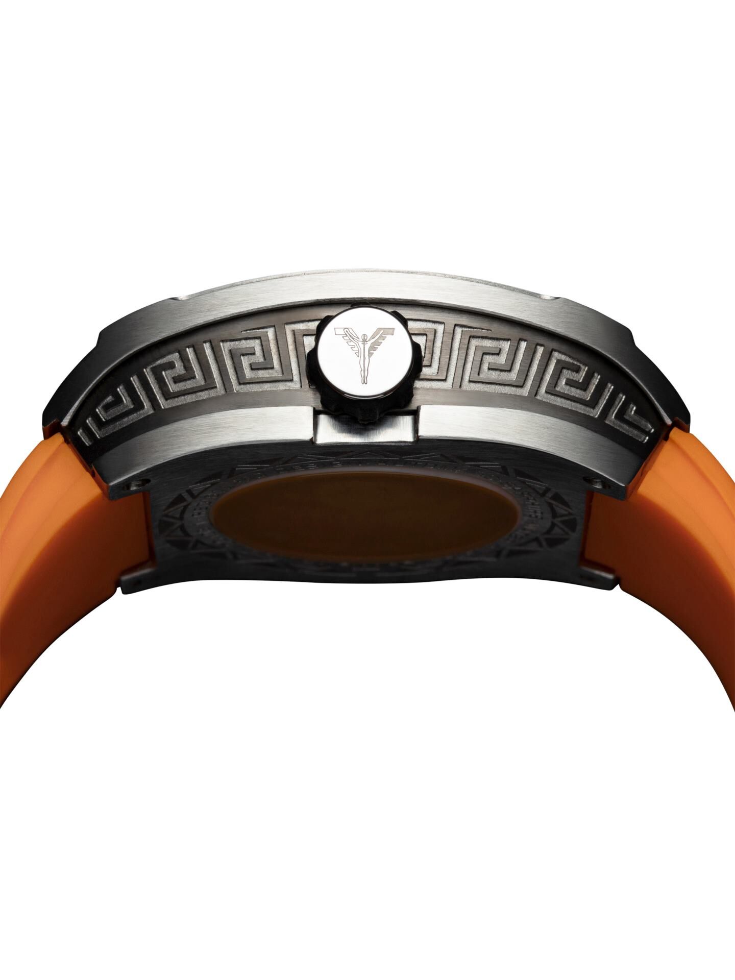 Stainless steel watch with silicone strap | Orange | CC-103-1-751