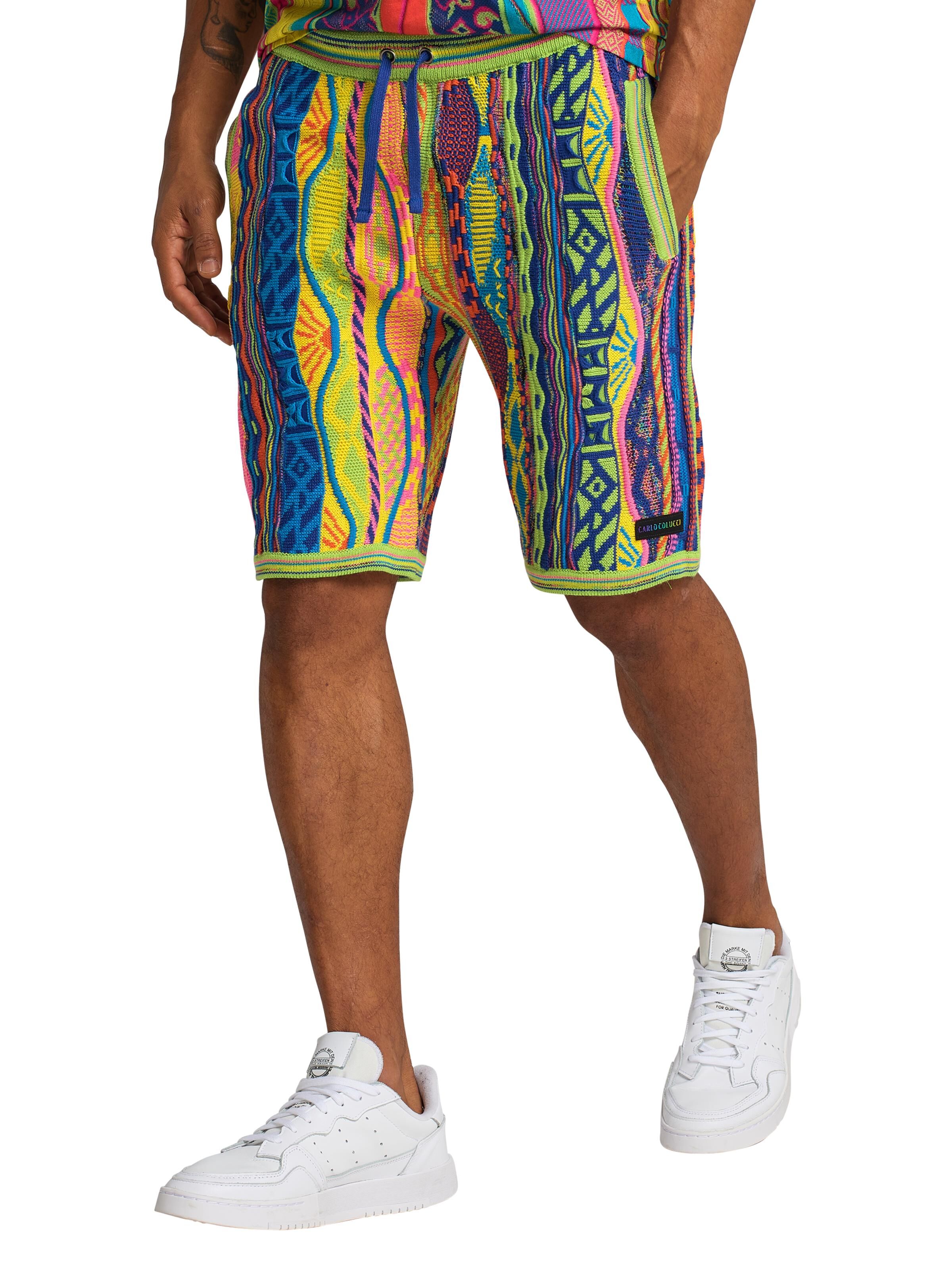 Knit shorts with jacquard