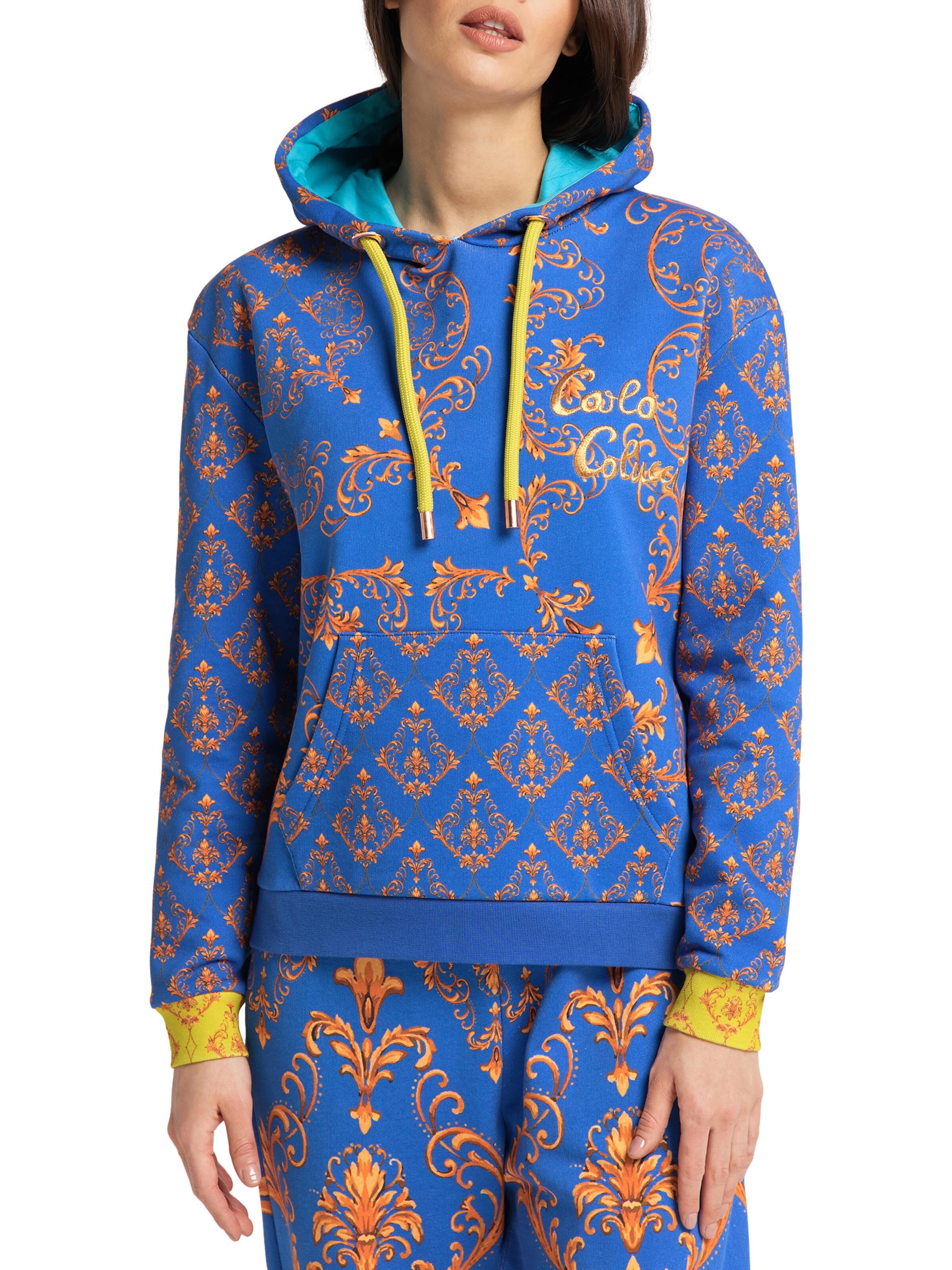  Ladies hoodie with baroque-pattern